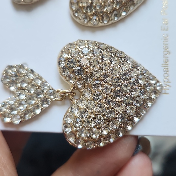 J.Crew Heart Pave Earrings - Picture 2 of 3